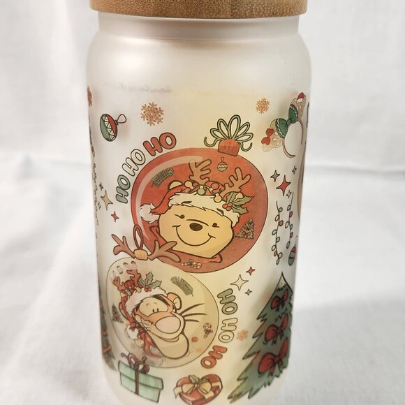 Star Wars Other - Christmas Winnie The Pooh Frosted Glass Tumbler 6 Inches New With Tags Fast Ship